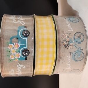 NEW 3 Rolls Spring Member's Mark Premium Wire-Edged Ribbon 150 yards total